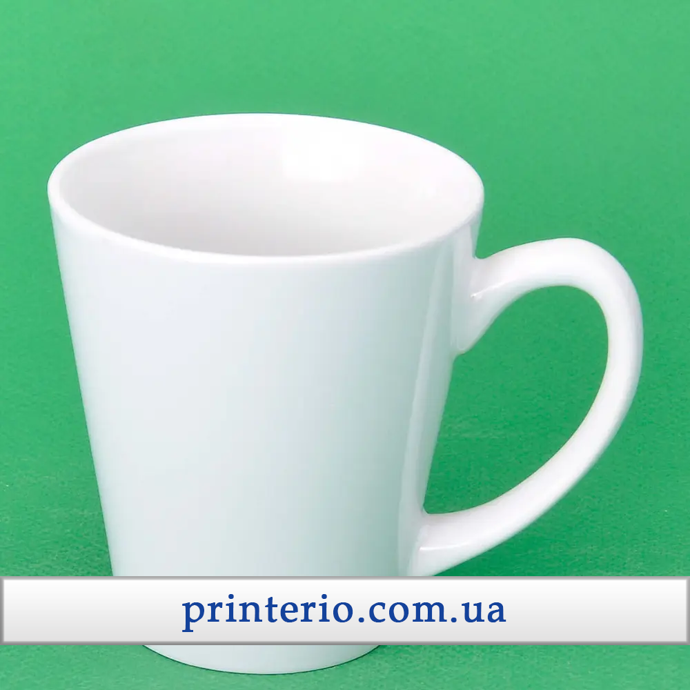 Чашка конусная для сублимации Sublime Latte маленькая с лого белая 350 мл